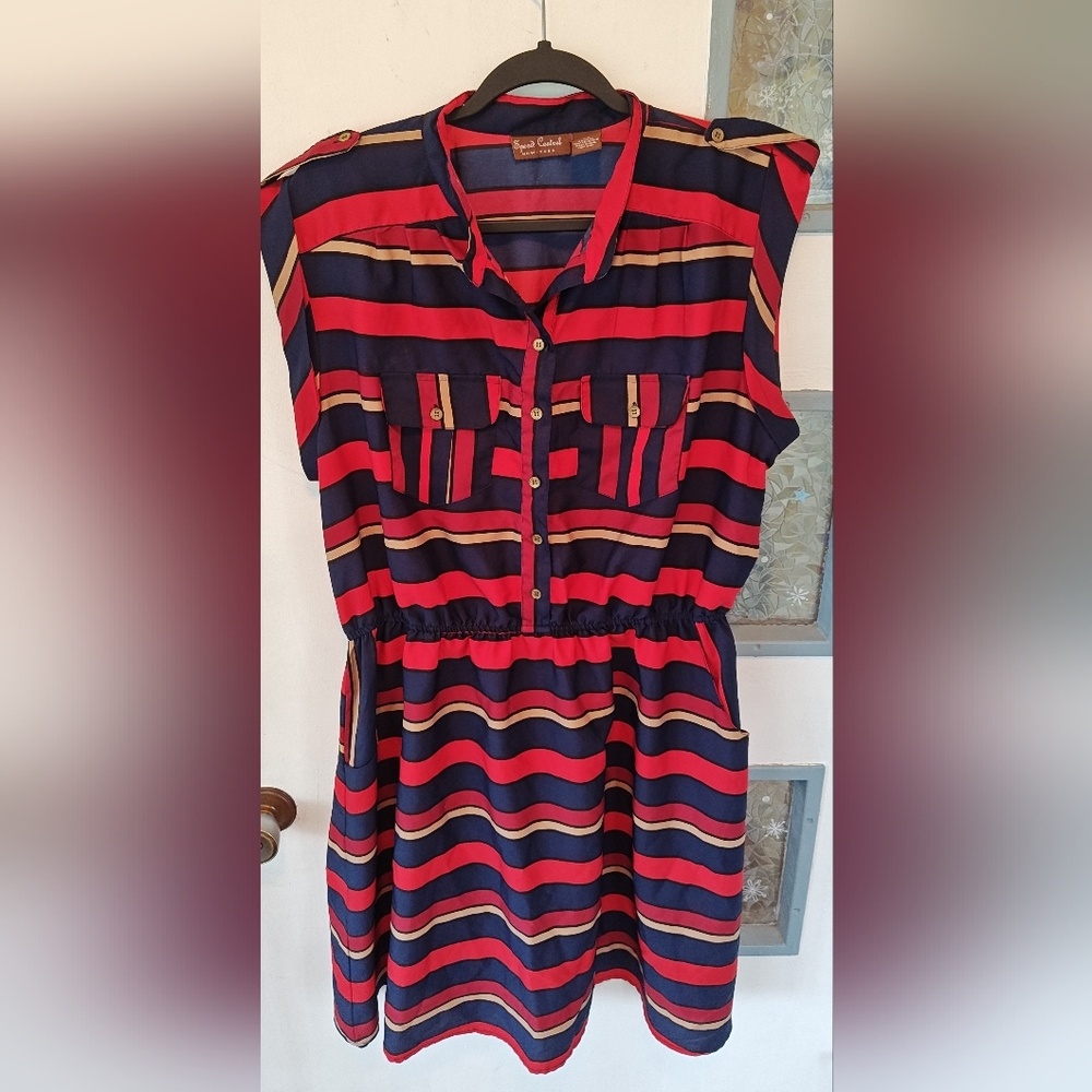 Speed Control Striped Button-Up Dress - Picture 4 of 4